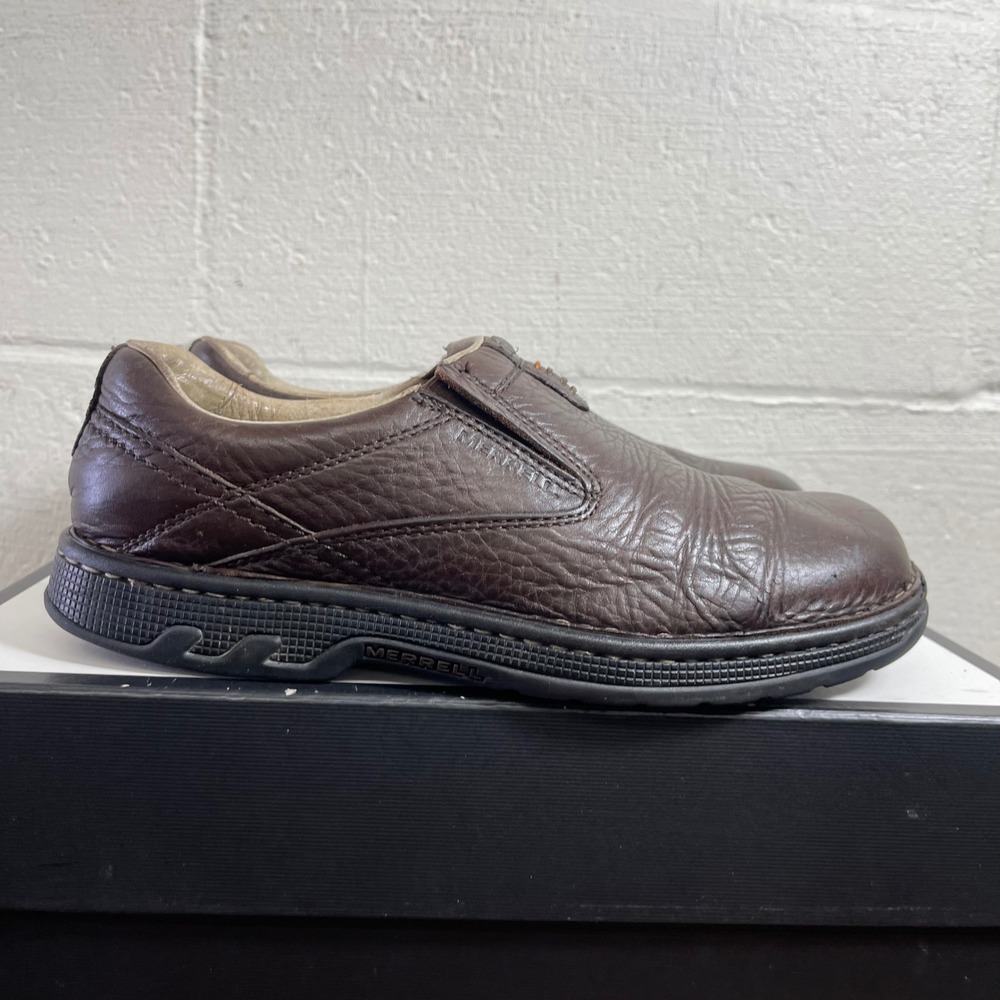 Merrell‎ World Legend Stollen J45051 Brown Leather Loafer Slip On Men's 9 US